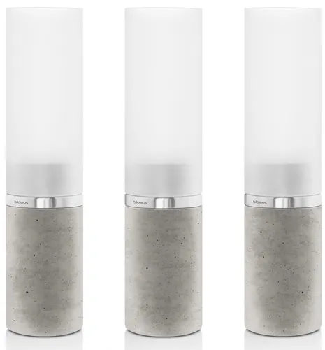 BLOMUS Beton Windlicht 3 er Set FARO Teelichthalter 21 cm 65440
