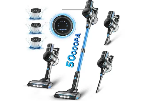 INSE Akku-Hand-und Stielstaubsauger 50000Pa,AkkuStaubsauger 60 Minuten, 1.2L,3 HEPA Filter Akkusauger, Akku Staubsauger, LED-Anzeige,3 Saugstufen,Handstaubsauger Kabelloser