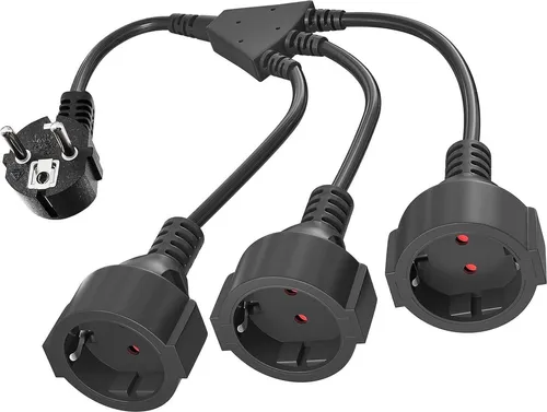 Fach Steckdose, Dreifachsteckdose 16A/250V, Steckdosenverteiler IP44 Wasserdicht,Schwarz 3