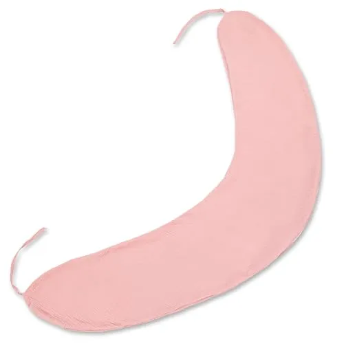 Totsy Baby Bezug für Seitenschläferkissen Musselin 190 cm mit Schnüren - Kissenbezug mit Reißverschluss Komfortkissenbezug für Body Pillow Oeko-Tex