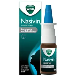 Wick Nasivin Nasenspray Erw. / Schulkinder 0.5 mg/ml 10 ML - Arzneimittel gegen Schnupfen mit gefäßverengenden Eigenschaften für Erwachsene und Schulkinder. Lindert schnell und effektiv bei akuter und allergischer Rhinitis.