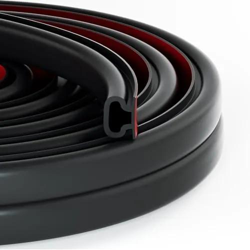 Türdichtung Selbstklebend, Gummidichtung Tür Dichtung, Zugluftstopper Türrahmen Fensterdichtung Abdichtungsband, Door Seal Schalldämmung Tür Haustür, Fenster (Schwarz, 7M)