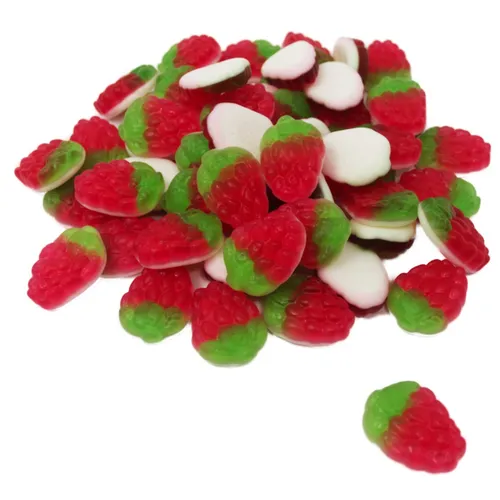 Fruchtgummi Erdbeeren mit weißem weichen Schaumzuckerboden 300g