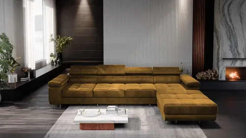 Ecksofa Alonzo Maxi RECHTS MONOLITH 48 in gold von NEXT COLLECTION