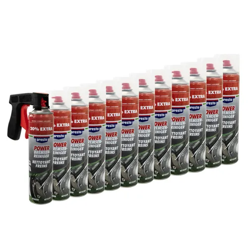 Presto Power 12x 600 ml Bremsenreiniger Spray Teilereiniger mit Pistolengriff