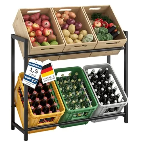 STEELSØN Getränkekistenregal Macondo - Standregal für 6 Getränkekisten, aus robustem Stahl, platzsparend und vielseitig einsetzbar für eine ordentliche Lagerung in Küche, Abstellraum oder Garage.
