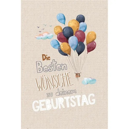 Geburtstag - Glückwunschkarte im Format 11,5 x 17 cm mit Umschlag - Luftballons,