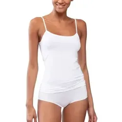 Mey Tagwäsche Superfine Organic Damen Spaghetti Tops Weiss XL(44) - Unterhemden & BH-Hemden für Damen, mit schmaler Passform und tiefem Rundhalsausschnitt für ein natürliches Tragegefühl – 100% Made in Germany.