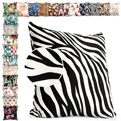 ANRO Kissenbezug Kissenhülle Kissen Deko-Kissen Sofa Kissen Couch Kissen Zebra 50x50cm ohne Füllung