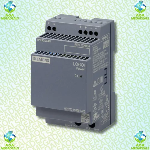 Siemens 6EP3332-6SB00-0AY0 - SPS-Powermodul LOGO!POWER 24 V 2,5 A, geregelte Stromversorgung für zuverlässige Leistung in industriellen Anwendungen