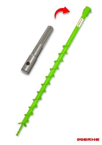 WERHE Erdbohrer für bohrmaschine mit SDS Max adapter ⌀40 mm, 80cm länge