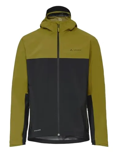 Vaude Moab Rain Jacket 3XL - Oliv/Schwarz - Wasserdichte Fahrradjacke mit atmungsaktiver Membran für optimalen Komfort beim Mountainbiken. Mit Kapuze und Belüftungs-Reißverschluss für beste Anpassung an jedes Wetter.