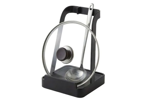 relaxdays Kochlöffelhalter Kochlöffel Ständer & Topfdeckelhalter, schwarz