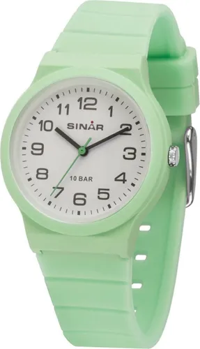 Sinar XB-18-3 Mädchen Kinderuhr - Armbanduhren mit analogem Quartzwerk, 10 bar wasserdicht, ideal für Schule und Freizeit, mit bequemem Silikonband in Mintgrün.