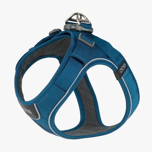 DOG Copenhagen Comfort Walk Go Geschirr Ocean Blue XXS - Bequemes Step-in Geschirr für kleine Hunde, aus strapazierfähigem, schmutz- und wasserabweisendem Material. Ergonomisches Design mit verstellbaren Gurten und sicherem D-Ring für angenehme Spaziergänge.