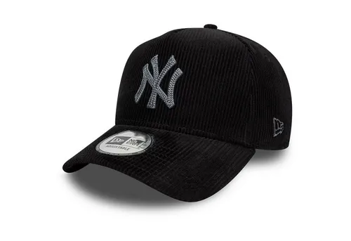 New Era MLB 9FORTY E-Frame Cord Cap - New York Yankees Black - Stylische Baseball Cap aus Cordstoff mit gesticktem Yankees Logo und Leder-Strapback für perfekten Sitz. Ideal für Fans und Modebewusste!