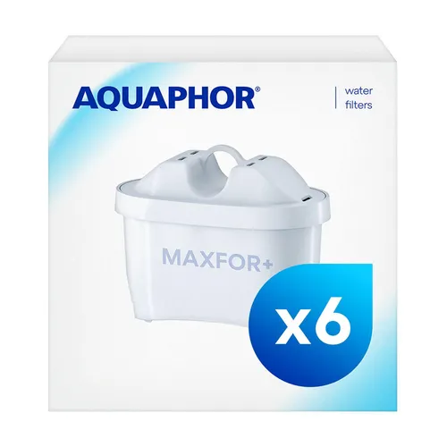 6x AQUAPHOR MAXFOR+ Wasserfilterkartuschen, 200l - Hochwertige Filterkartuschen mit innovativer AQUALEN-Technologie für bis zu 200 l klares Wasser. Ideal für den Einsatz in BRITA und AQUAPHOR Wasserfiltern, sorgt für besseren Geschmack und schützt Küchengeräte.