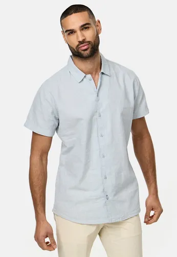 Indicode Kurzarmhemd INGiulionus beige XL - Herren-Freizeithemden aus 75% Baumwolle und 25% Leinen, atmungsaktiv und ideal für warme Tage. Perfekt für einen lässigen Look!