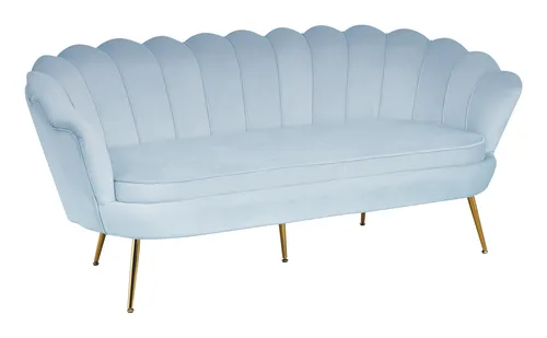 SalesFever Muschel-Sofa 3-Sitzer in hellgrau in gold von SalesFever