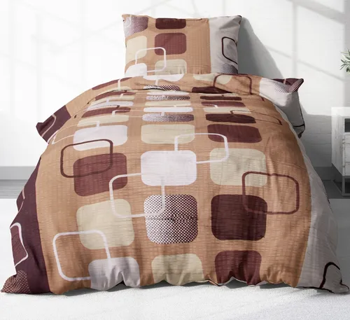 2-teilige Seersucker Bettwäsche 135x200cm in braun von Heubergshop