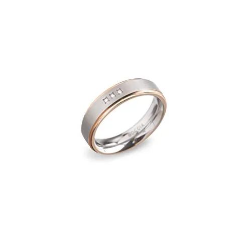 Boccia Damen-Ring Titanium mit Diamant - Eleganter Ring aus teilvergoldetem Titan, besetzt mit 3 Brillanten (0,015 ct) für besonderen Glanz, ideal für besondere Anlässe.