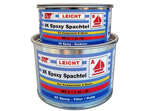 / 800 ml STC 2K Epoxy Spachtelmasse LEICHT Set Bootsspachtel Set Epoxyspachtel (480 g / 800 ml Set) 480 g