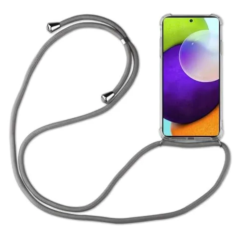 Hülle Kompatibel mit Samsung Galaxy A52 | Handykette Smartphone Halskette Hülle mit Band | Handyhülle mit Kordel zum Umhängen Kompatibel für Galaxy A52 | Grau
