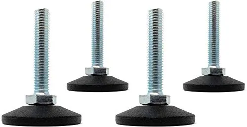 Design61 4x Verstellschraube Justierschraube Ø 38mm mit verzinkter Stellschraube M10x50 mm