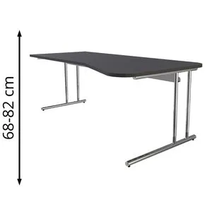 Kerkmann Schreibtisch Artline, anthrazit/silber, höhenverstellbar - Kinderschreibtische mit manuell höhenverstellbarer Funktion, ideal für individuelles Lernen und Wachsen. Flexibles Design und stabile Verarbeitung Made in Germany.