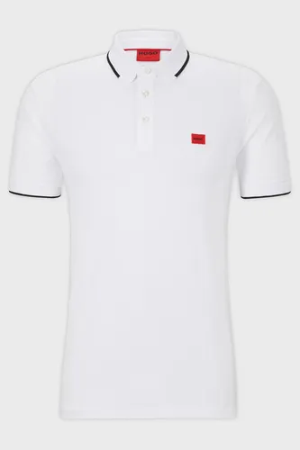 HUGO Herren Deresino232 Polo - Open White, XL EU - Stylisches Slim Fit Polo für Herren aus weichem Piqué, ideal für lässige Anlässe. Mit kontrastfarbenen Einfassungen und Logo-Label für einen modernen Look.