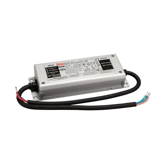 MEANWELL ELG-75-24A-3Y LED-Netzteil - Schaltnetzteil mit 75 W Leistung und IP65 Schutzart, ideal für den Einsatz in anspruchsvollen Umgebungen.