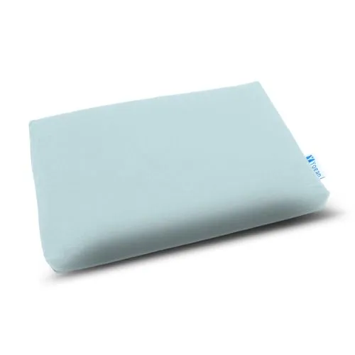 Yogan Kopfkissen/Kopfpolster (2,5 cm) für Yoga/Pilates, Außenbezug aus Bio-Baumwolle (abnehmbar und waschbar), Innenbezug mit recycelter Faserfüllung, 30 x 20 x 2,5 cm, Türkis