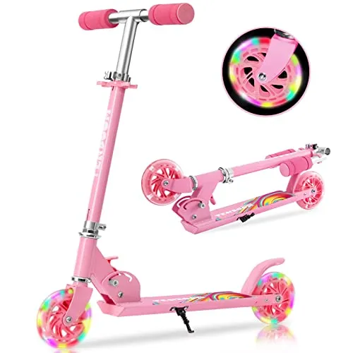 TENBOOM Roller Kinder - Klappbarer Scooter mit LED-Rädern - Kinderscooter für 3-10 Jahre, höhenverstellbar und mit leuchtenden LED-Rädern für mehr Spaß und Sicherheit beim Fahren.