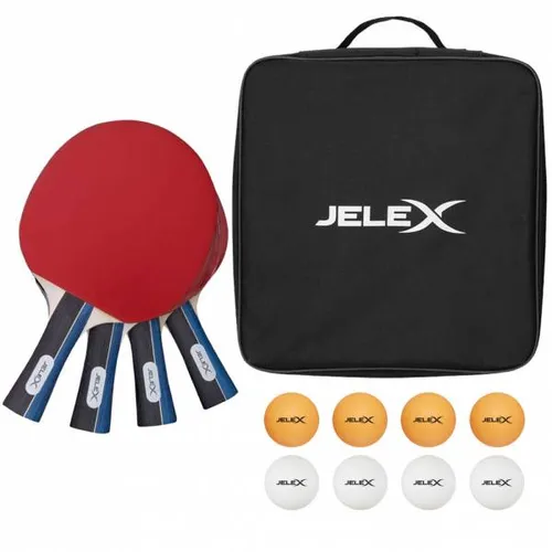 JELEX Sidespin 4er-Set Tischtennis Schläger mit 8 Bällen 77297875-77297858