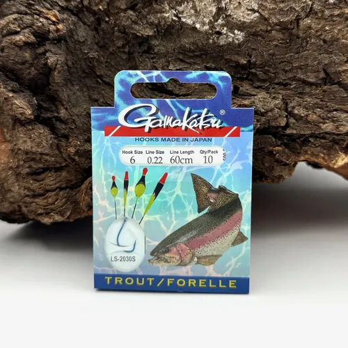 Gamakatsu Trout Float LS 2030S Gr. 6 60cm Forellenhaken Forelle Haken für Pose