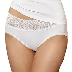 Speidel Hüftslip 1196 Natalie (Vorteilspack, 5-St., 5er-Pack, 10er-Pack) Damen Slip elastischer Spitzenbund schwarz 44