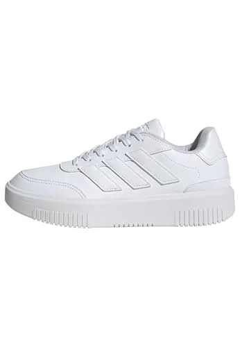 adidas Damen COURTBLOCK Schuhe - FTWR White, 38 EU - Damen-Sneaker mit regulärer Passform, stylischer Plateauzwischensohle und rutschfester Gummi-Cupsohle für optimalen Komfort und Halt.