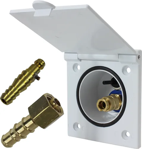 Reich Wassersteckdose für Wohnmobil mit Schalter - Wetterfeste Außensteckdose für Wohnmobile mit Messinganschlüssen und 12V Schalter. Ideal für den Einsatz mit Druckpumpen, aus hochwertigem schlagfestem Kunststoff.