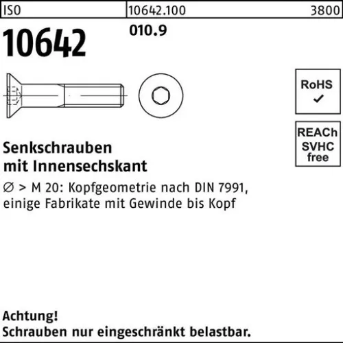 500er PACK(Stk)  010642100000050008 Senkschraube ISO 10642 Innensechskant M 5 x