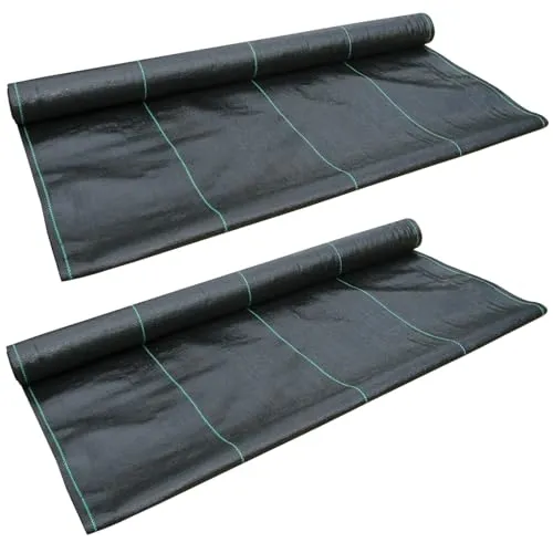 Unkrautvlies für Garten 2m x 50m, Unkrautfolie 100g/m2, Drainagevlies Garten, Gartenvlies wasserdurchlässig, Unkrautgewebe Garten, Unterbodengewebe, Bodengewebe, Unkrautflies für Garten
