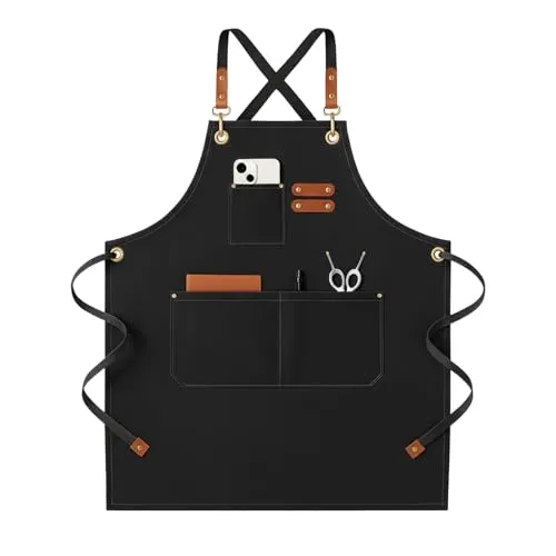 GalaSingForU Robuste Kochschürze für Damen & Herren aus Segeltuch | Verstellbar mit großer Tasche, schmutzabweisend. Ideal für Küche, Grillen, Malerei, Gartenarbeit und Handwerken