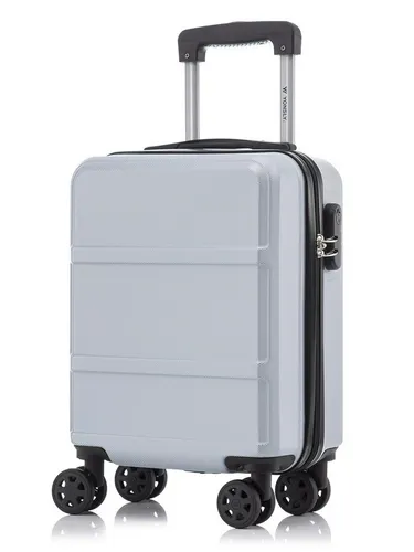YONSLY Trolley Reisekoffer S, Silber - Hartschalen Handgepäck mit 4 Rollen - Robuster und leichter Reisekoffer aus hochwertigem ABS-Material. Mit 360°-Doppelrollen für mühelose Mobilität und einem zuverlässigen Sicherheitsschloss für sorgenfreies Reisen.