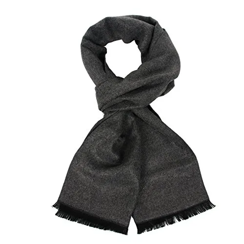 sy soul young Herren Herbst Baumwolle kariert Schal- Winter Jungen Warm Lange Scarf mit Luxuriöse eschenkbox(Dunkelgrau)