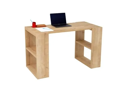 furni24 Schreibtisch - Moderner Bürotisch mit Ablage und Schublade - Schreibtisch für Arbeitszimmer und Home Office, robust und pflegeleicht mit 25 mm Spanplatte, bietet viel Stauraum und modernes Design, Maße: 120x60x75 cm.
