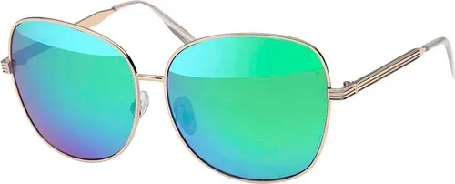 Gil Sonnen Brille Designer Piloten Herren Sonnenbrille mit Kunstoffrahmen 30416 Grün Gold