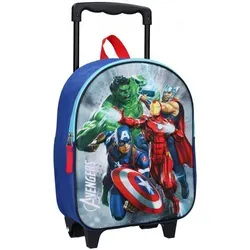 Marvel Avengers Save The Day Trolley Rucksack 3D - Handgepäck mit auffälligem 3D-Design der Avengers, perfekt für Wochenendausflüge oder Kurzurlaube - praktisch und stylisch in Rot-Blau.