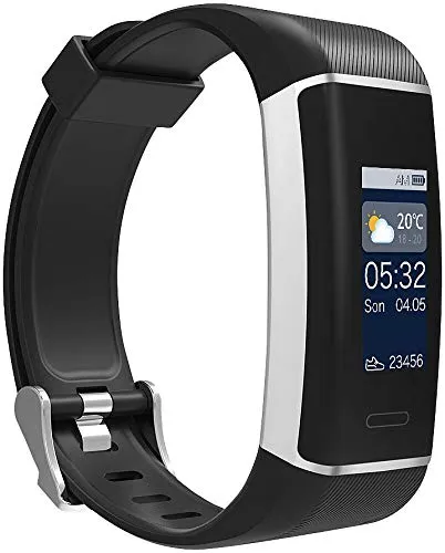 Newgen Medicals Fitness-GPS-Armband mit XL-Farb-Display & App für 6 Sportarten, IP67