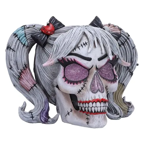 Nemesis Now Drop Dead Wunderschöner Totenkopf-Ornament, Harz, Weiß, 39 cm