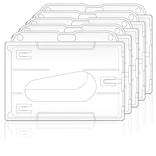 Stück Ausweishülle Transparent Hartplastik, ID Kartenhalter, Wasserdicht Ausweishalter für 2 Karten, ID Card Holder, Kartenhülle für Business Ausstellung Karten, Kreditkarten (Horizontal) 5