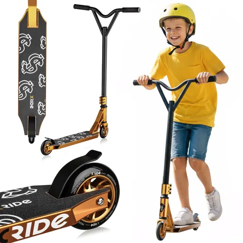 Xride® Stunt Roller Scooter - Klappbarer Kick Scooter mit ABEC 9 Kugellagern - Cityroller & Kickboards, ideal für Jugendliche mit High Rebound-Rädern und rutschfester Plattform für sicheren Fahrspaß.